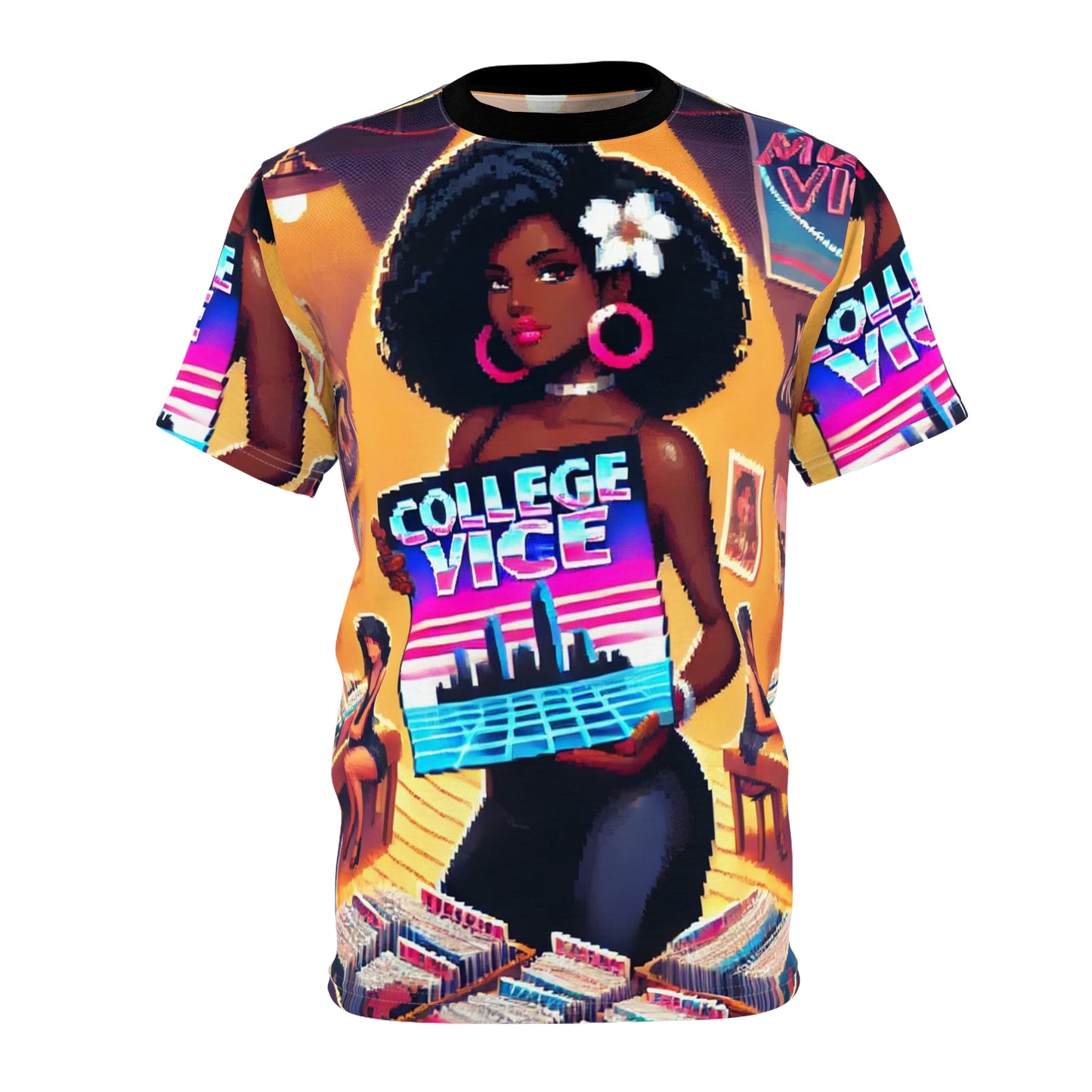 Retro College Vice Graphic Tee - Unisex Cut & Sew Shirt for Creative Souls