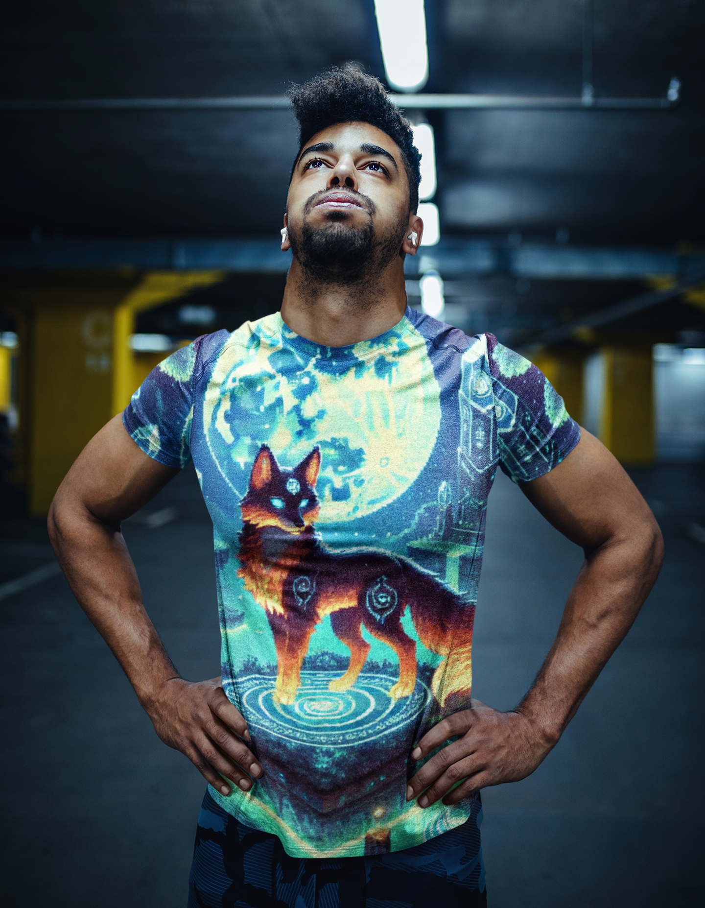 Cosmic Fox Unisex Cut & Sew Tee