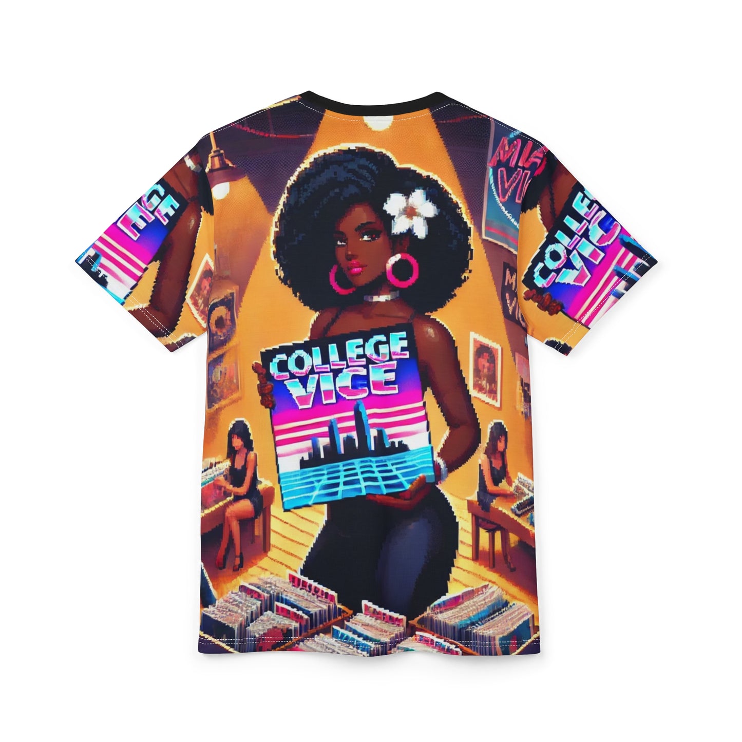 Retro College Vice Graphic Tee - Unisex Cut & Sew Shirt for Creative Souls