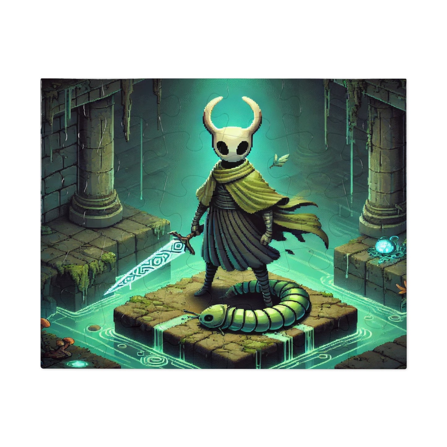 Green Cloaked Hollow Hero Jigsaw Puzzle with Custom Design Tin Container