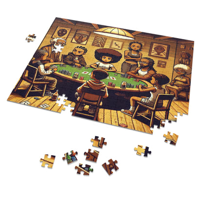 Family Game Night Jigsaw Puzzle with Custom Design Tin Container