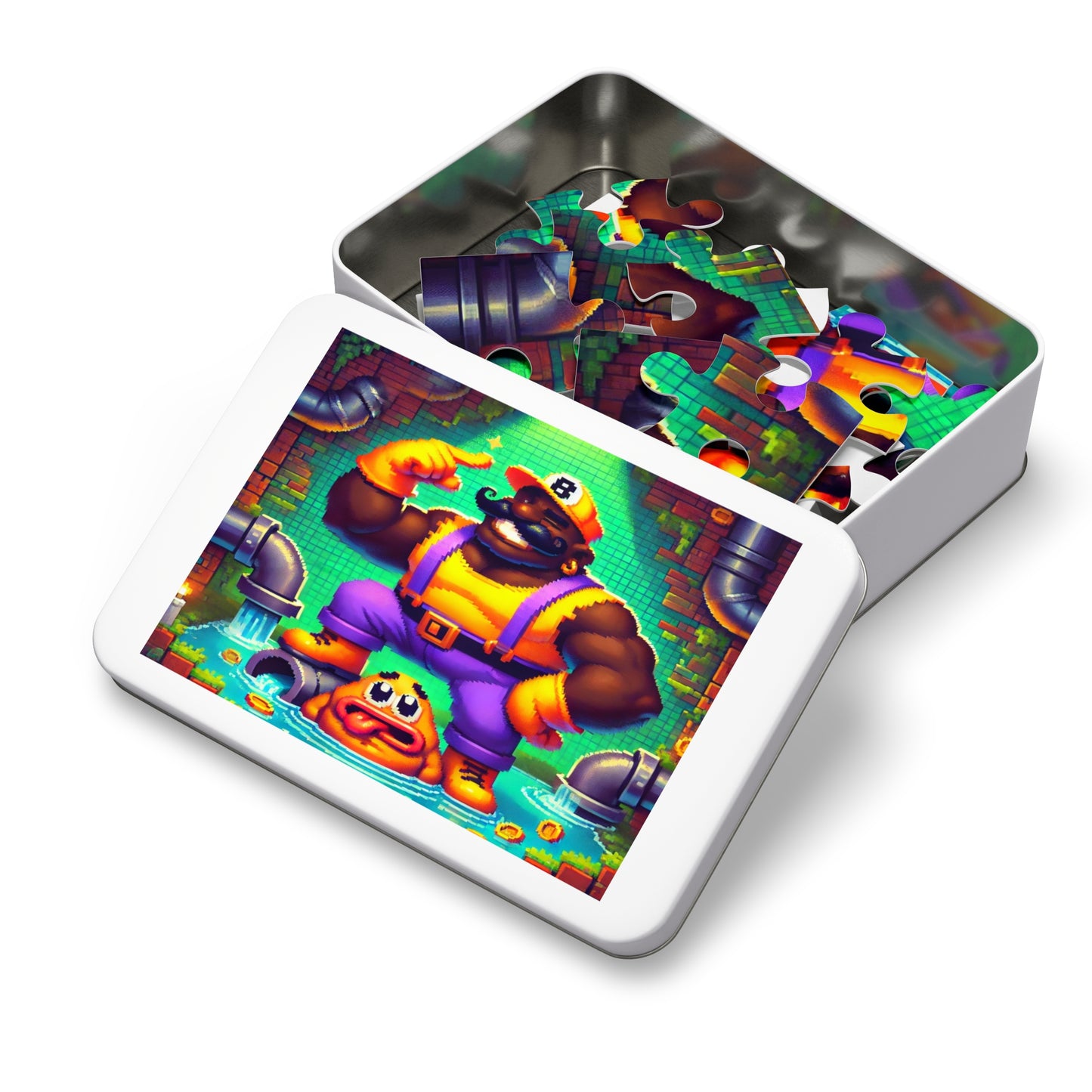 Ebony Fixer Jigsaw Puzzle with Custom Design Tin Container