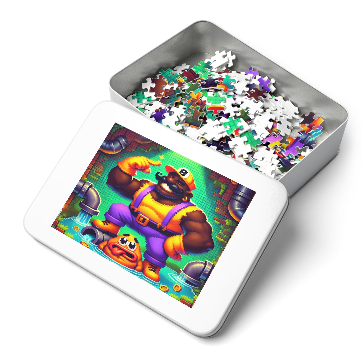 Ebony Fixer Jigsaw Puzzle with Custom Design Tin Container