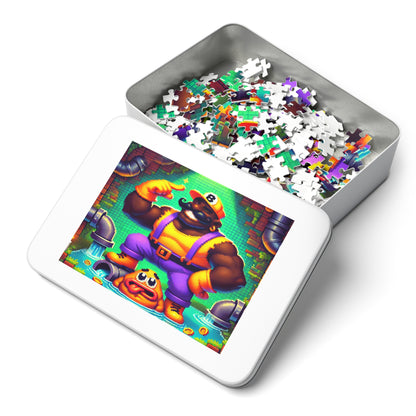 Ebony Fixer Jigsaw Puzzle with Custom Design Tin Container