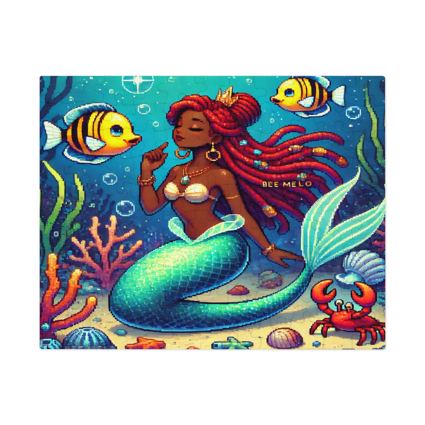 Melo Mermaid Jigsaw Puzzle with Custom Design Tin Container