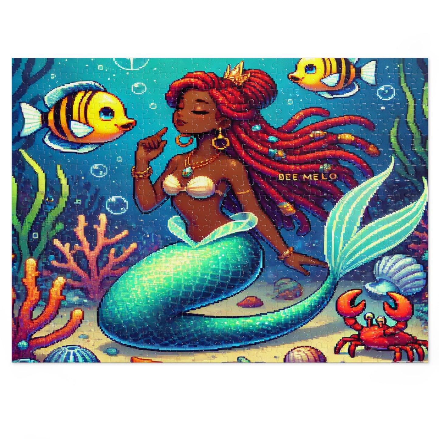 Melo Mermaid Jigsaw Puzzle with Custom Design Tin Container