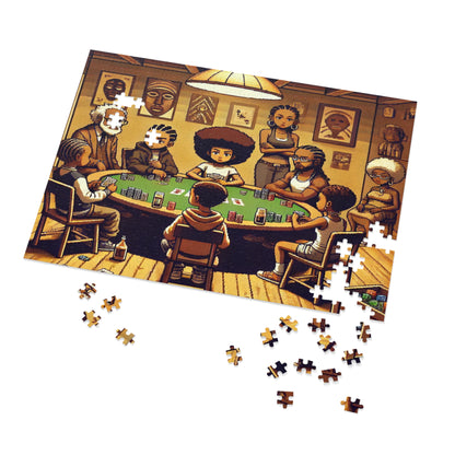 Family Game Night Jigsaw Puzzle with Custom Design Tin Container