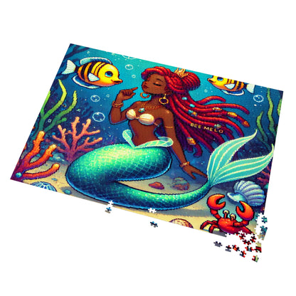 Melo Mermaid Jigsaw Puzzle with Custom Design Tin Container