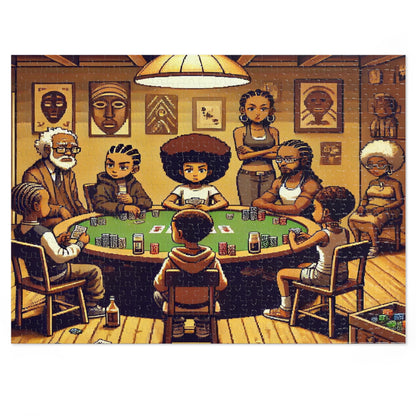 Family Game Night Jigsaw Puzzle with Custom Design Tin Container