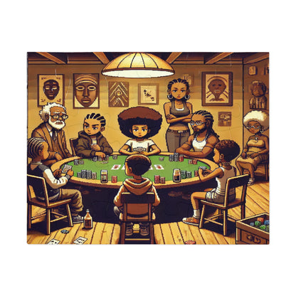 Family Game Night Jigsaw Puzzle with Custom Design Tin Container