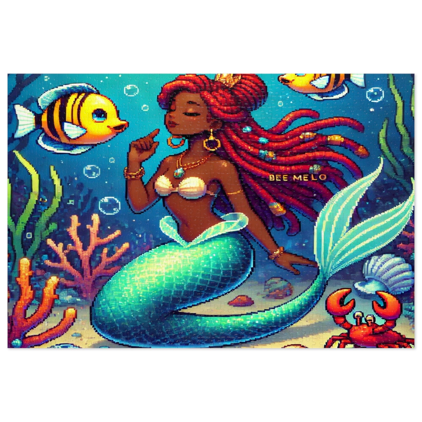 Melo Mermaid Jigsaw Puzzle with Custom Design Tin Container