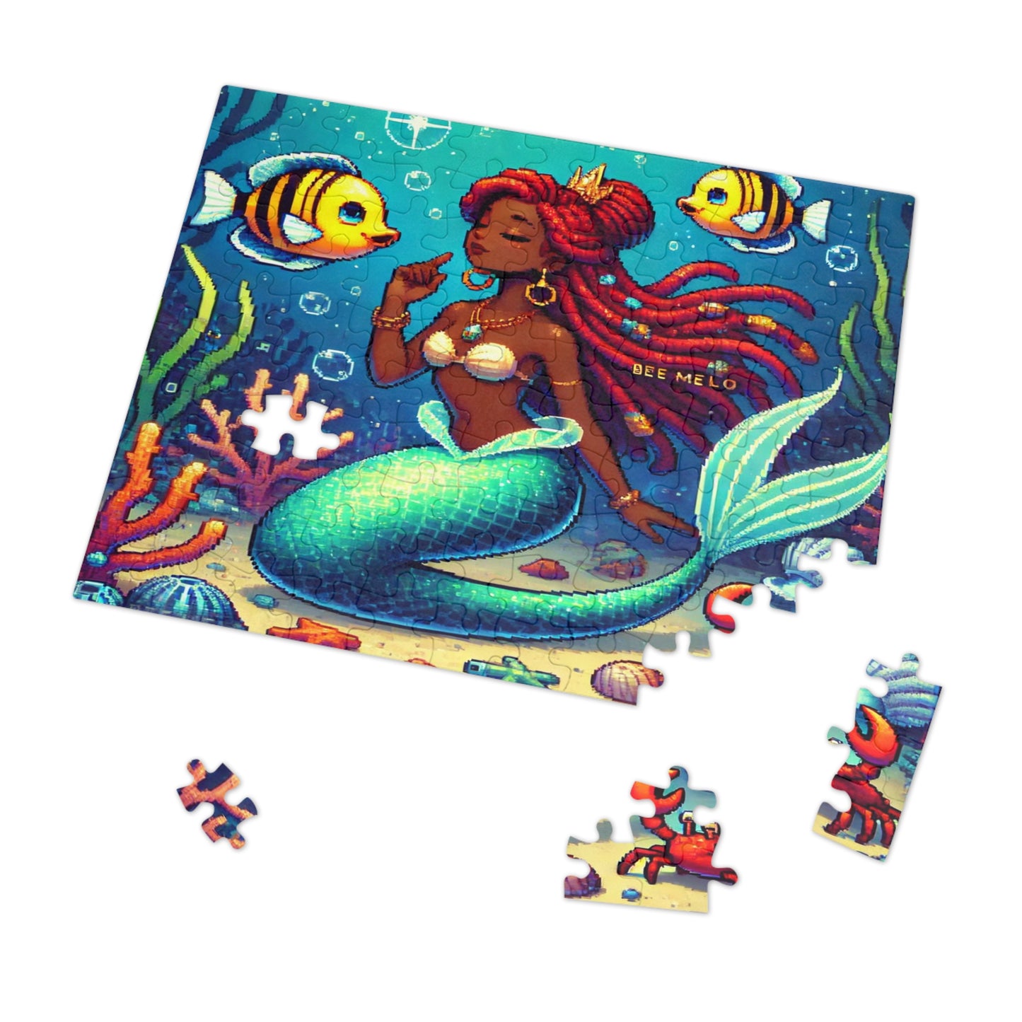 Melo Mermaid Jigsaw Puzzle with Custom Design Tin Container