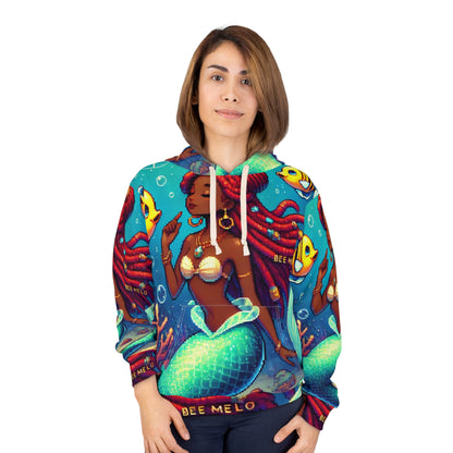Cool Mermaid Vibes Unisex Pullover Hoodie - Colorful Underwater Pixel Art Hoodie