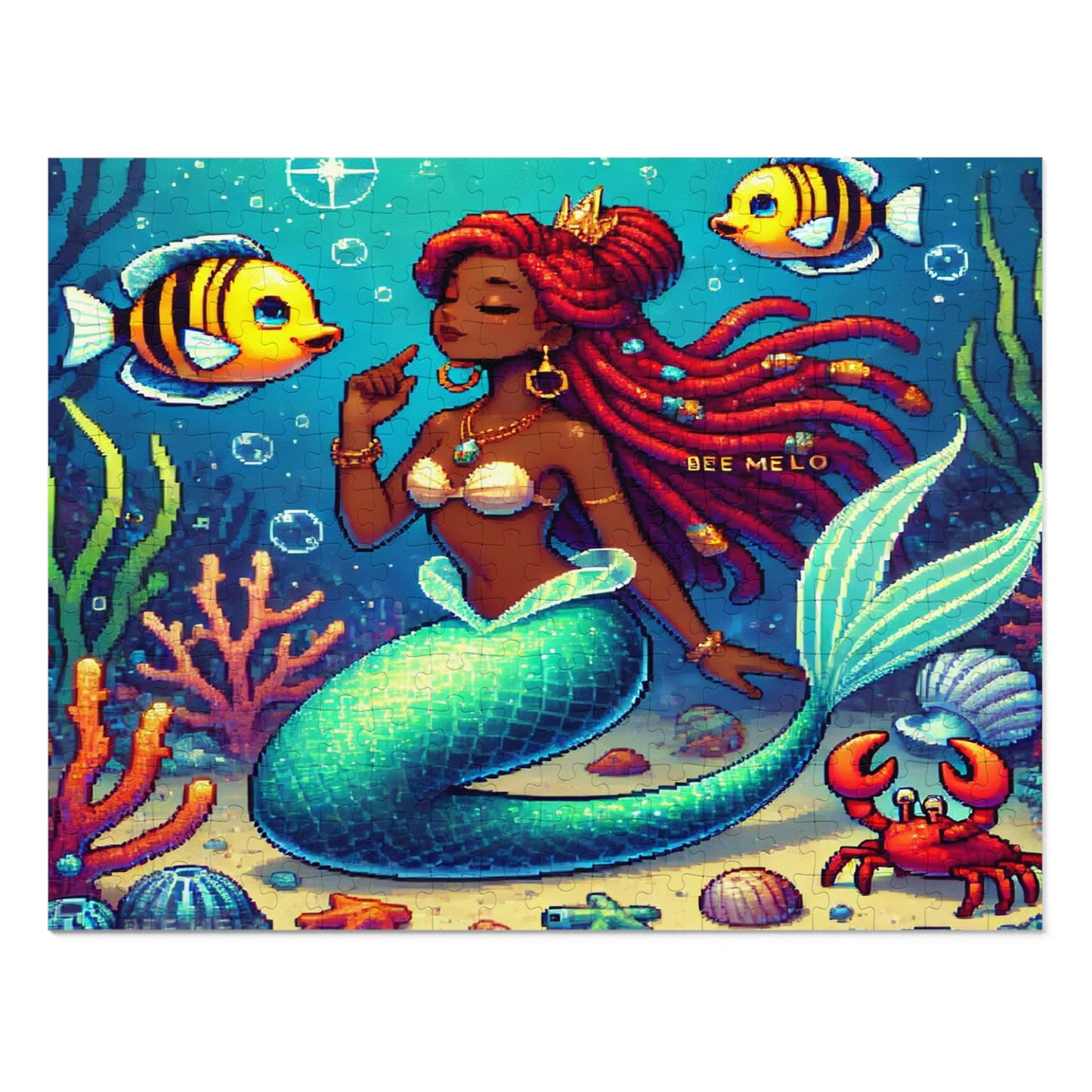 Melo Mermaid Jigsaw Puzzle with Custom Design Tin Container