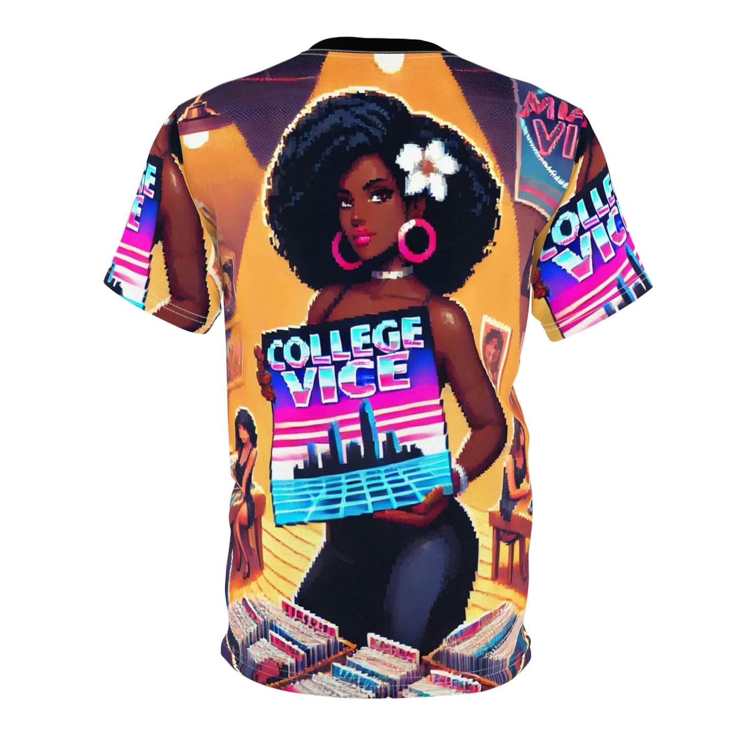 Retro College Vice Graphic Tee - Unisex Cut & Sew Shirt for Creative Souls