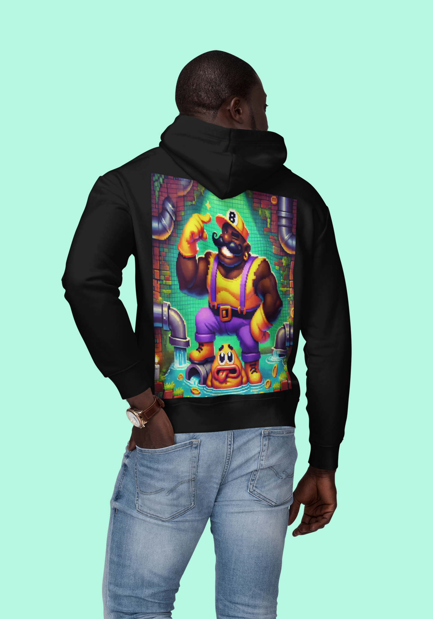 Game Lover's Back Design Hooded Sweatshirt