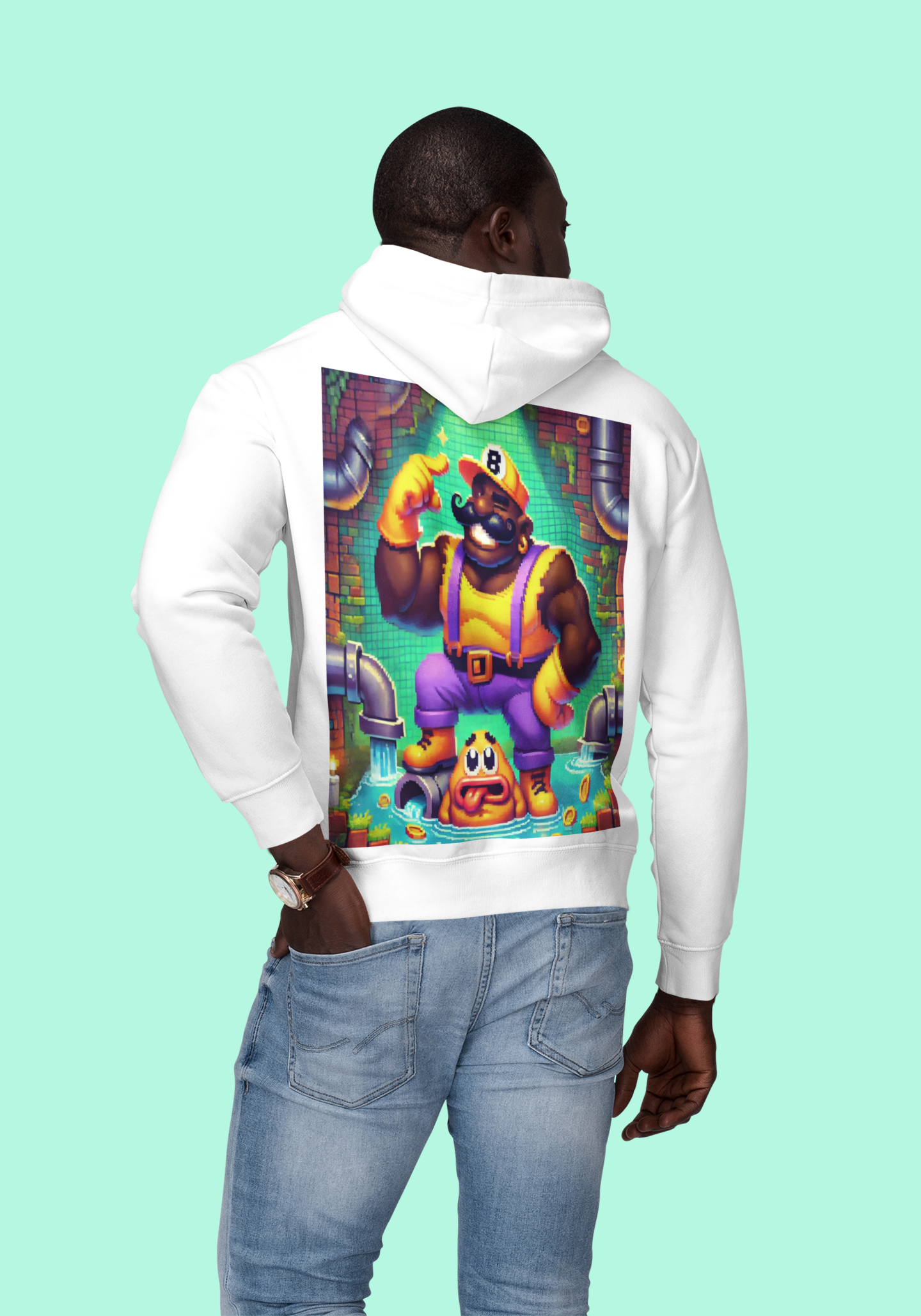 Game Lover's Back Design Hooded Sweatshirt