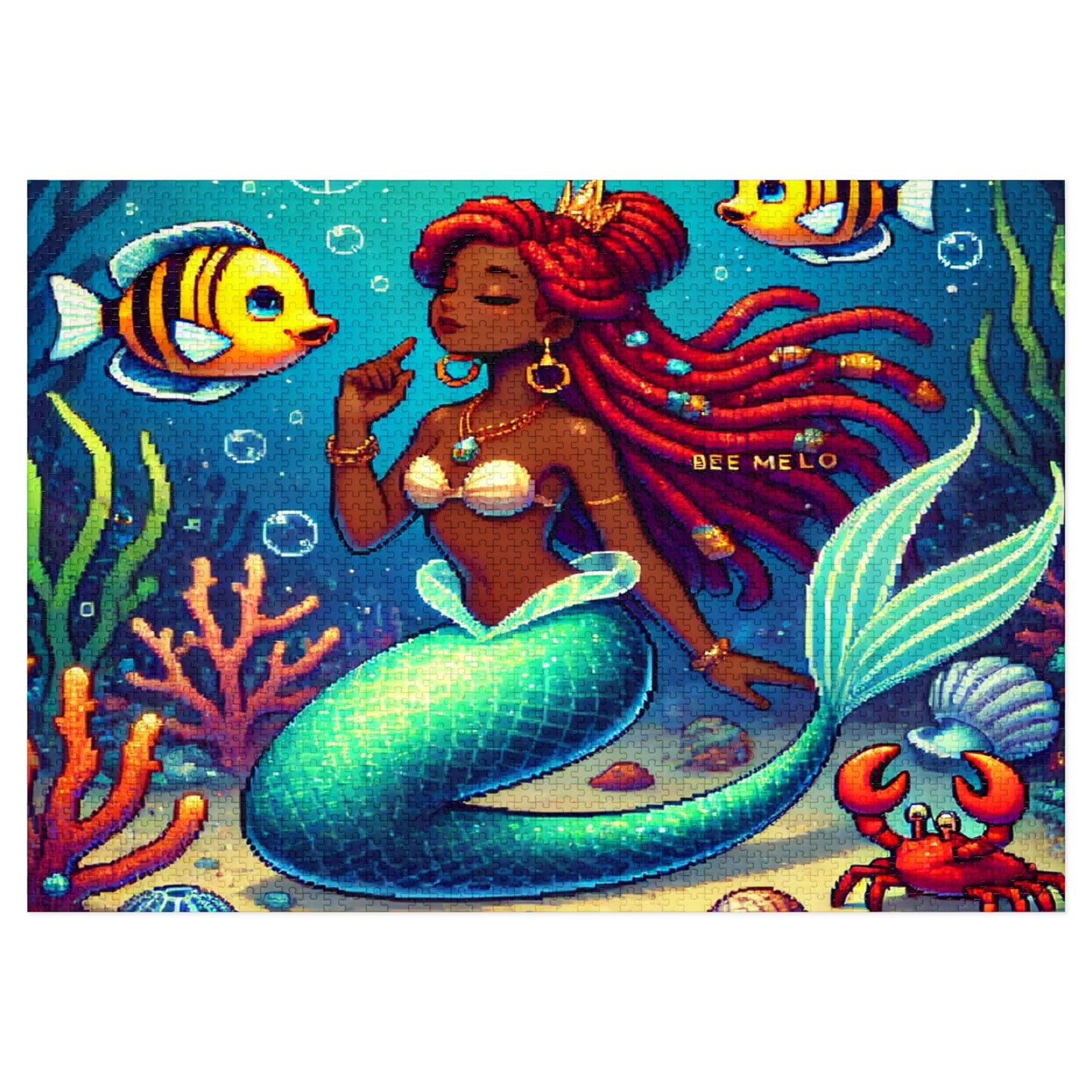 Melo Mermaid Jigsaw Puzzle with Custom Design Tin Container