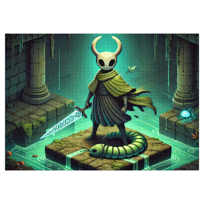 Green Cloaked Hollow Hero Jigsaw Puzzle with Custom Design Tin Container