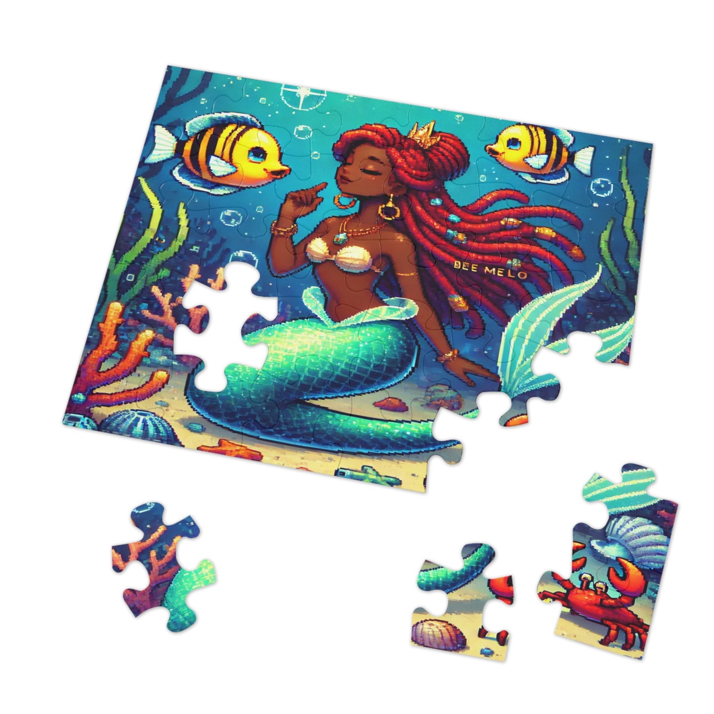Melo Mermaid Jigsaw Puzzle with Custom Design Tin Container