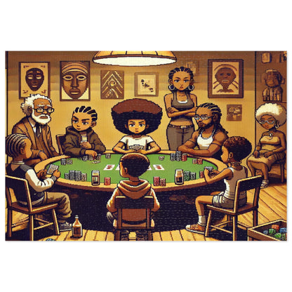 Family Game Night Jigsaw Puzzle with Custom Design Tin Container