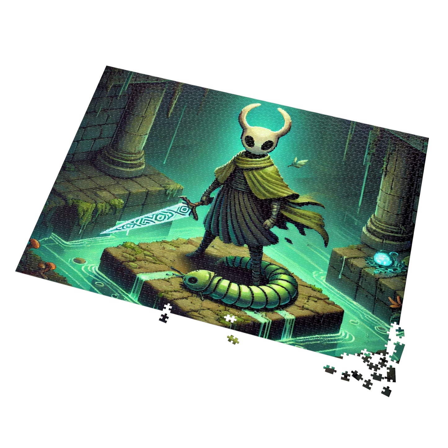 Green Cloaked Hollow Hero Jigsaw Puzzle with Custom Design Tin Container