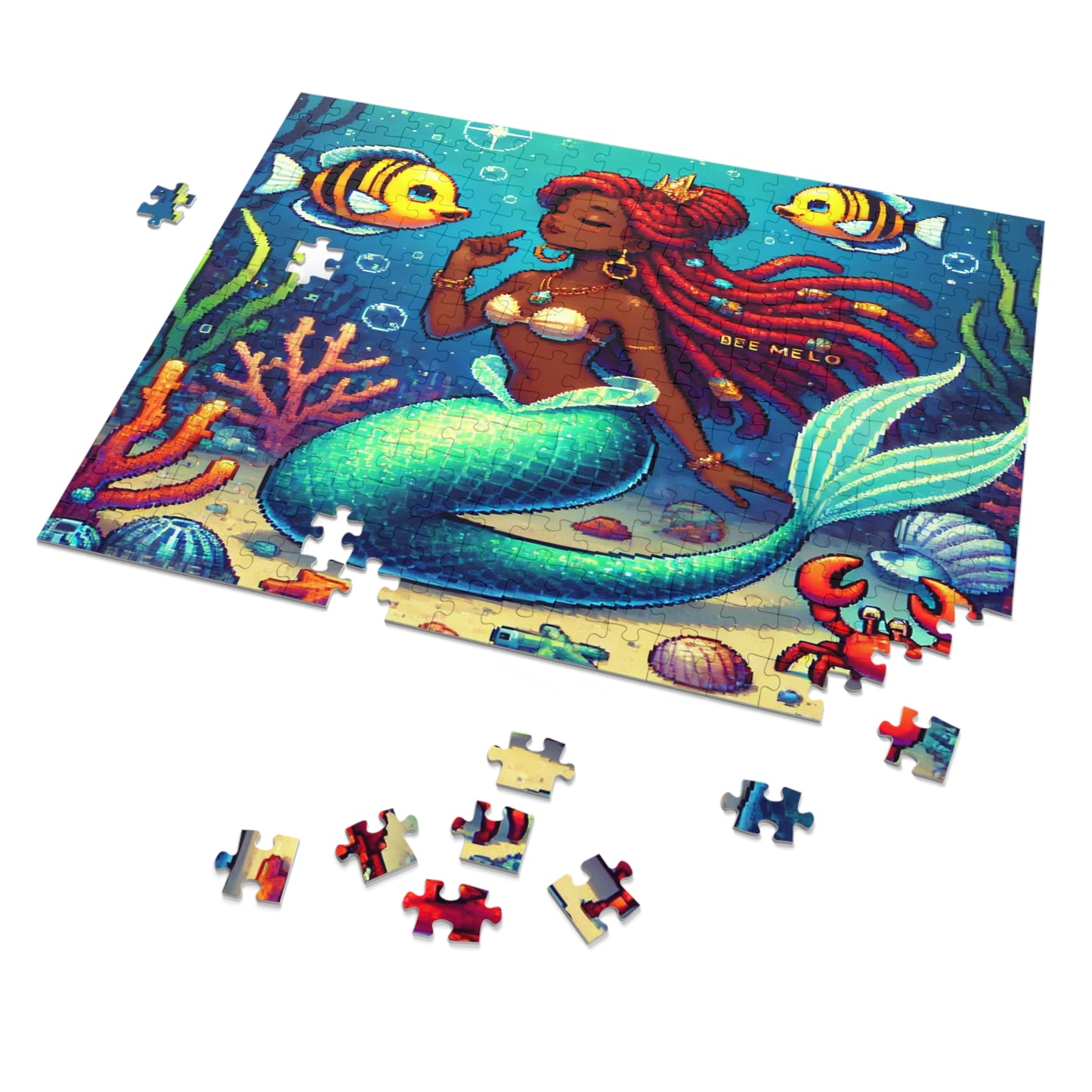 Melo Mermaid Jigsaw Puzzle with Custom Design Tin Container