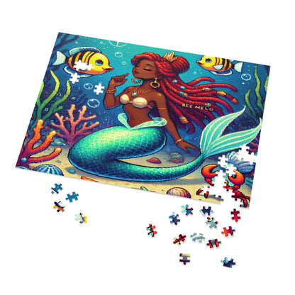 Melo Mermaid Jigsaw Puzzle with Custom Design Tin Container
