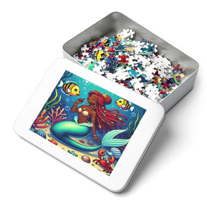 Melo Mermaid Jigsaw Puzzle with Custom Design Tin Container