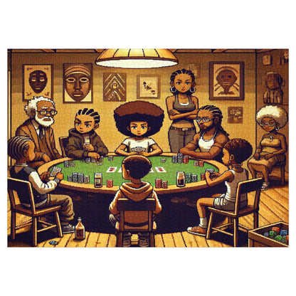 Family Game Night Jigsaw Puzzle with Custom Design Tin Container