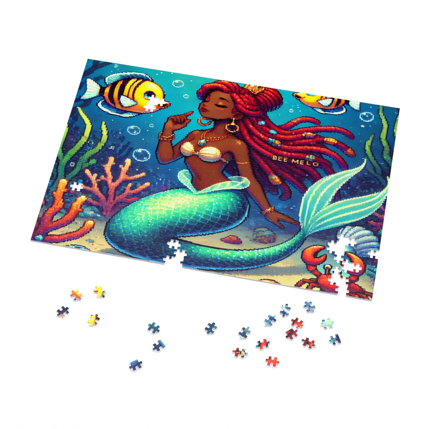 Melo Mermaid Jigsaw Puzzle with Custom Design Tin Container